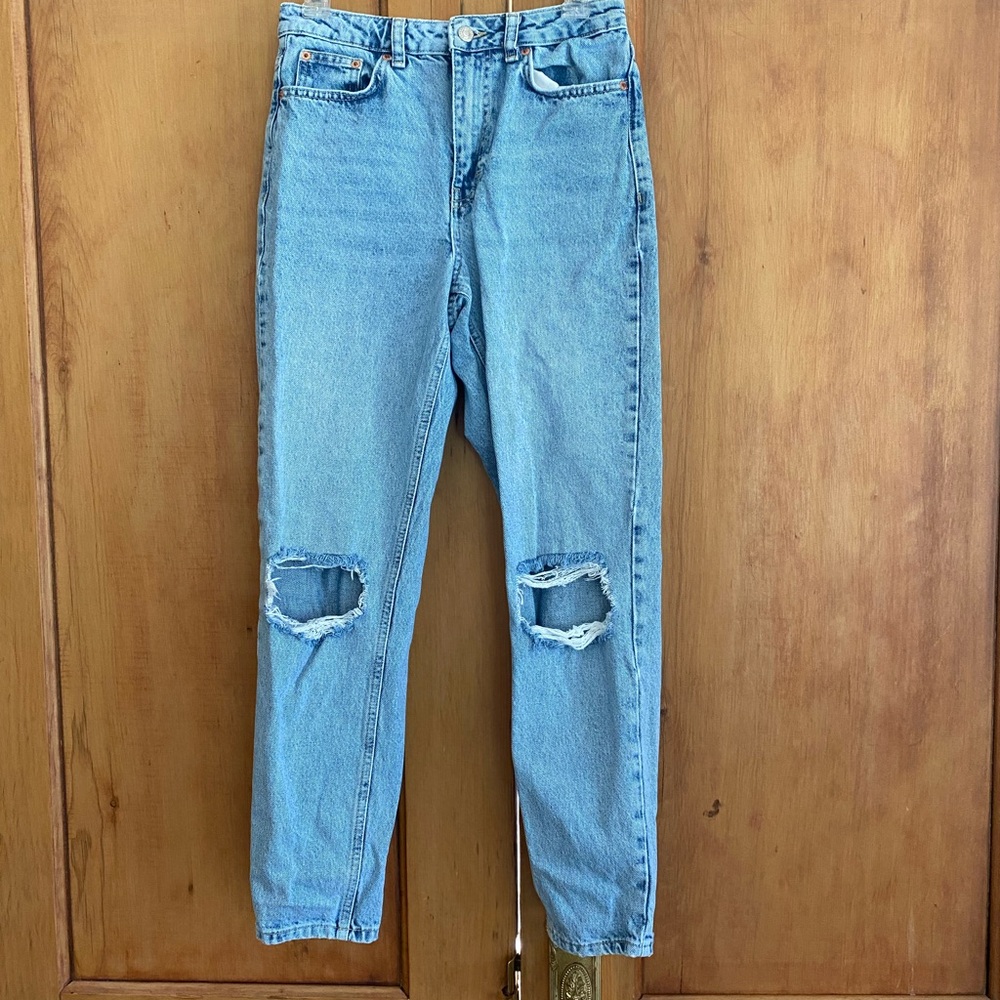 Topshop Blue Distressed Jeans